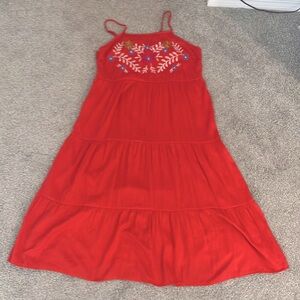 SHEIN | Med  Floral Embroidery Ruffle Hem Cami Dress